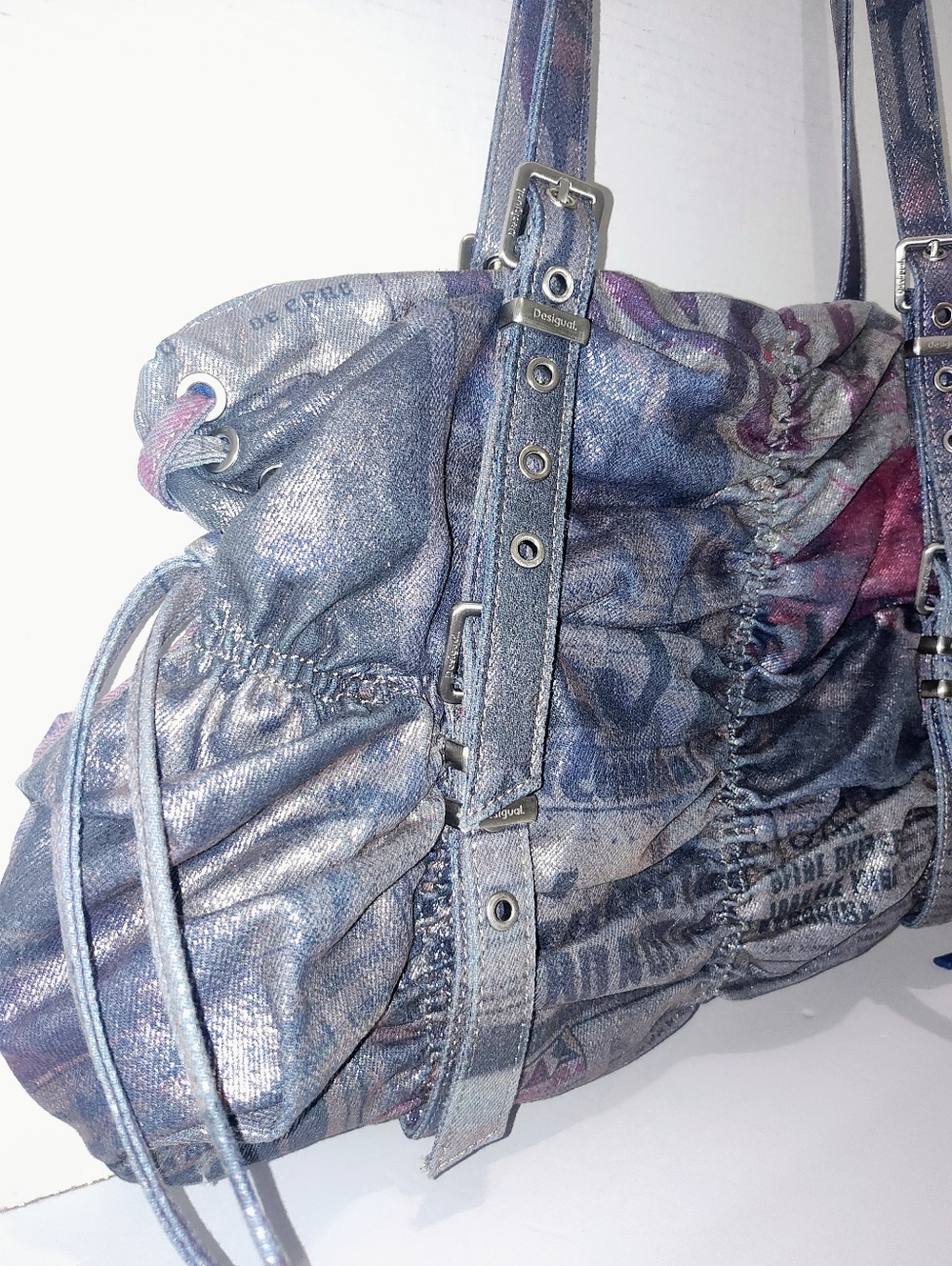 Desigual Ruched Graffiti Bag - Picture 3 of 4